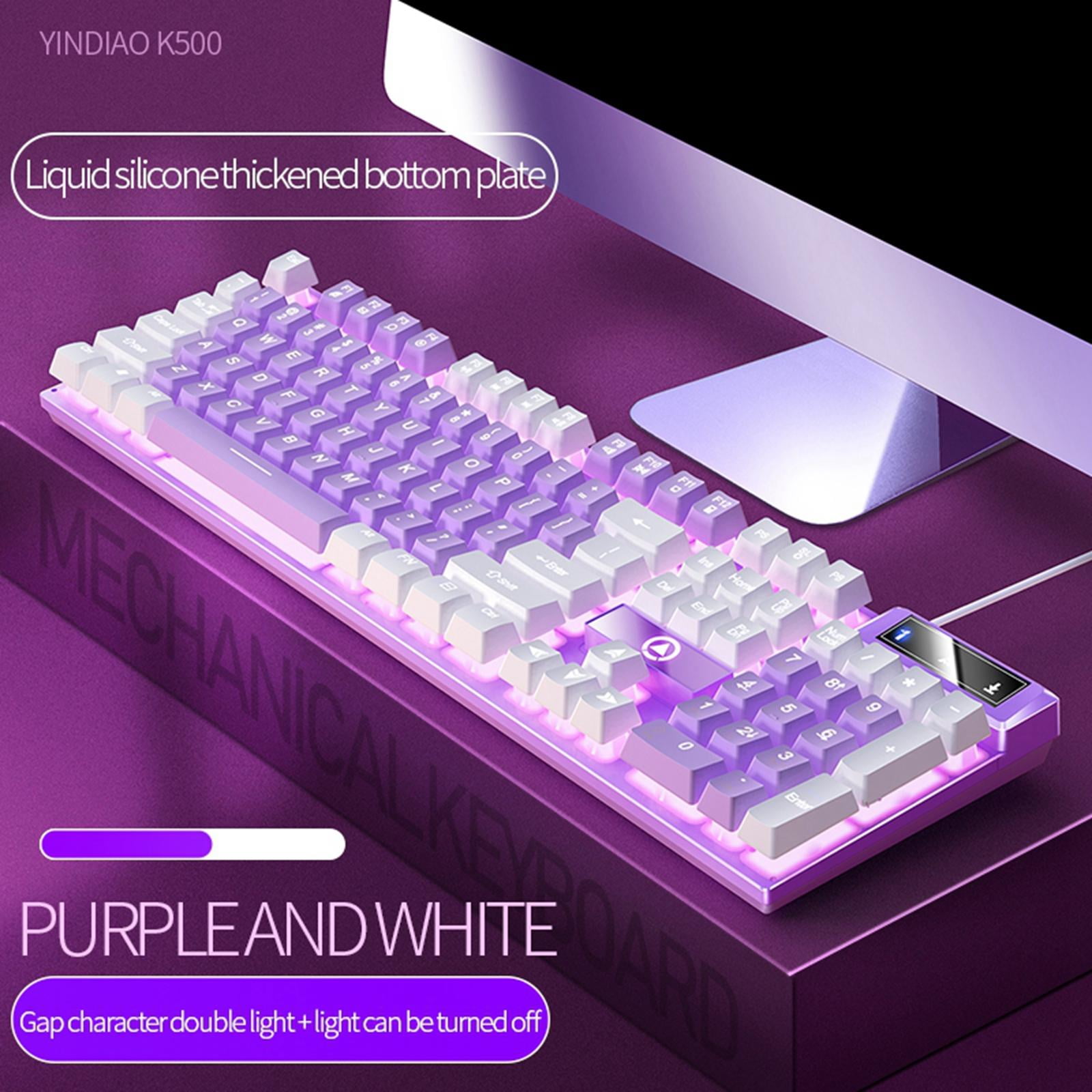 Gaming Keyboard USB LED Lighting for Game Office , White,