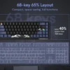 Womier SK68 Black Coral Sea Gaming Mechanical Keyboard QMK Wired Comic 65% Gasket Mount Hot Swap RGB Keyboard for Win/Mac