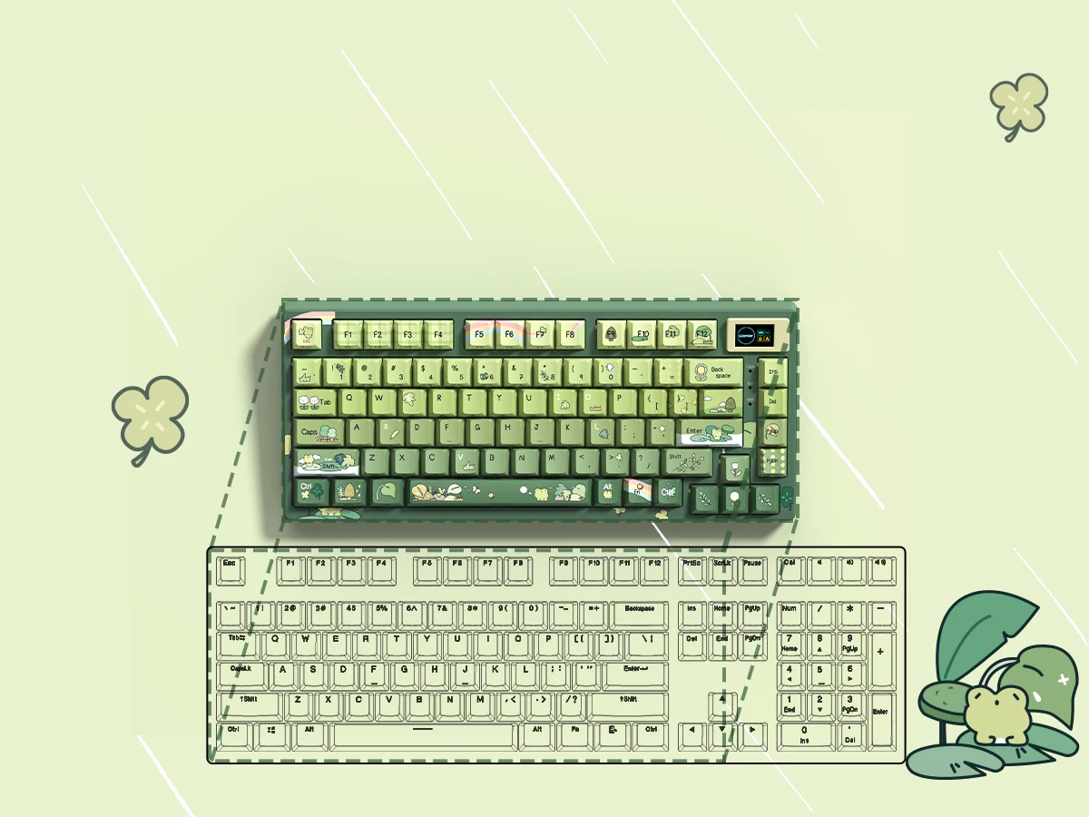 Womier SK80 Frog 75% Keyboard with Color OLED Display Mechanical Gaming Keyboard Gasket Mounted RGB Hot Swap Custom Keyboard