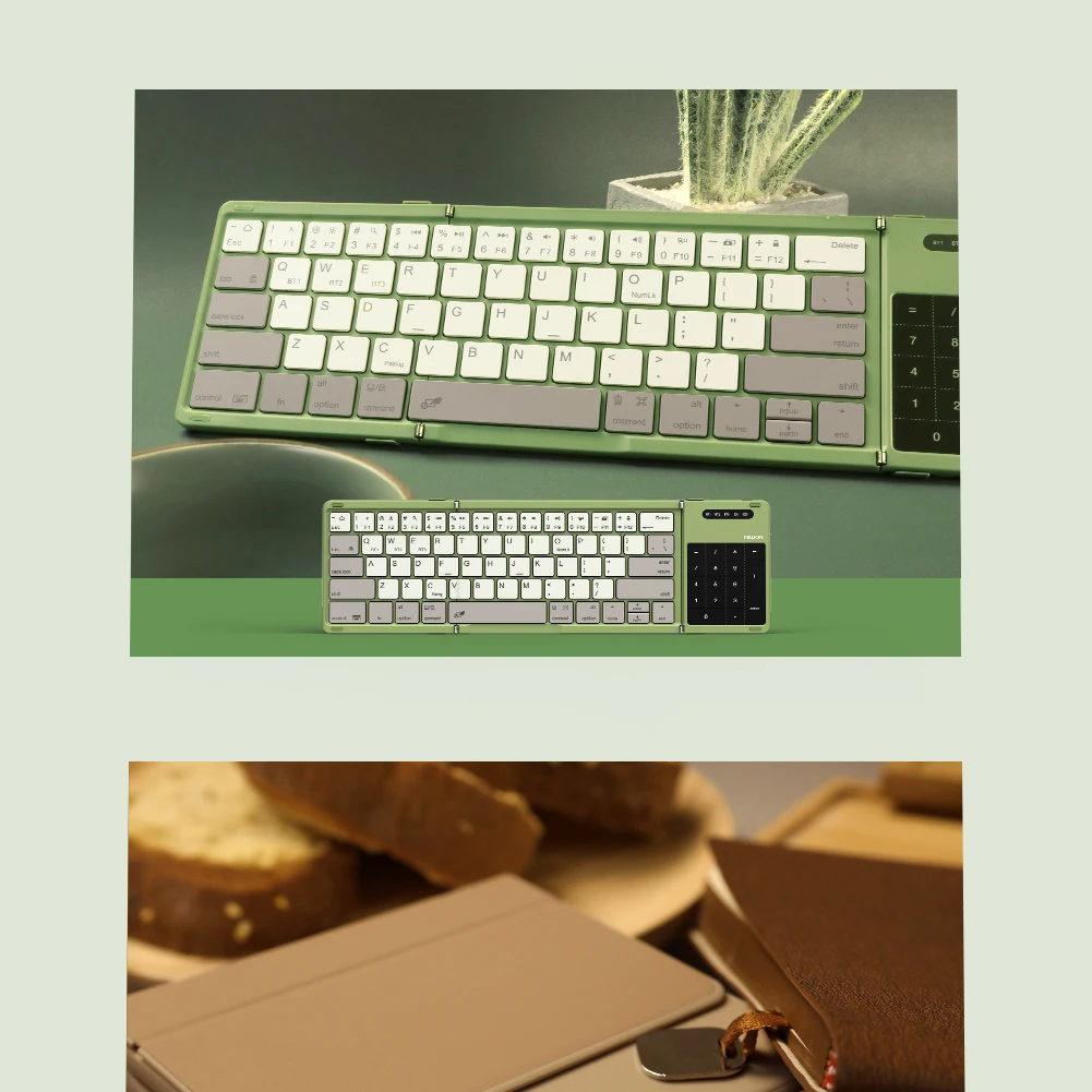 NILLKIN Mini Foldable Wireless Bluetooth Keyboard Rechargeable Folding Portable Keyboards With Touchpad for Windows iOS Android