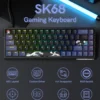 Womier SK68 Black Coral Sea Gaming Mechanical Keyboard QMK Wired Comic 65% Gasket Mount Hot Swap RGB Keyboard for Win/Mac