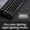 MUCAI MK61 USB Gaming Esports Mechanical Keyboard Red Axis 61 Key Wired Detachable Cable RGB Backlight Hot Swap