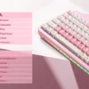 YUNZII C75 Pink Wireless Mechanical Keyboard, 75% Creamy Hot Swap RGB Keyboard, Gasket Mount Cute Cake Design for Win/Mac/Gaming