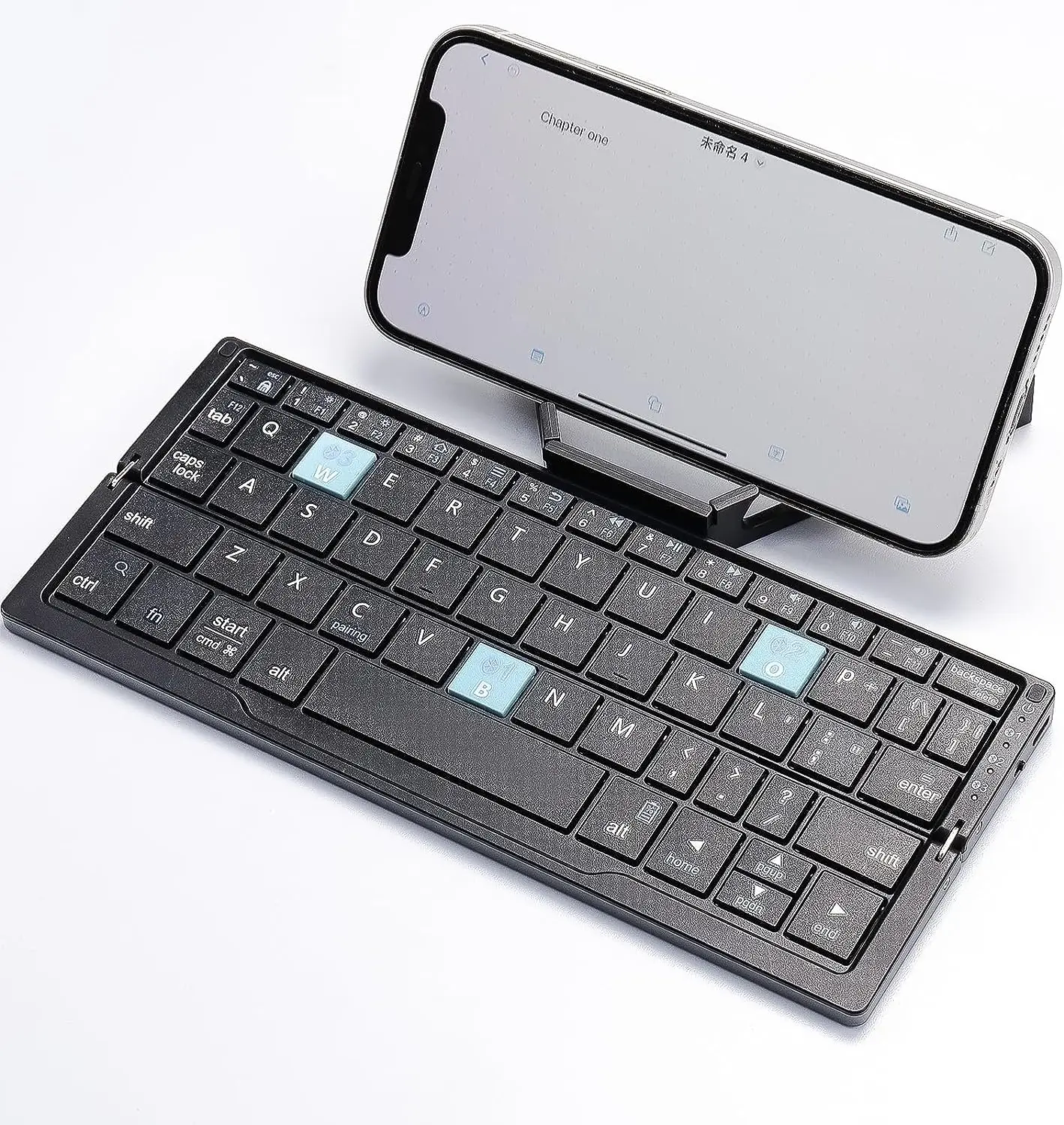 Jomaa Folding Keyboard Bluetooth Rechargeable Bluetooth Keyboard for Laptop iPad Phone Mini Portable Folding Keyboard
