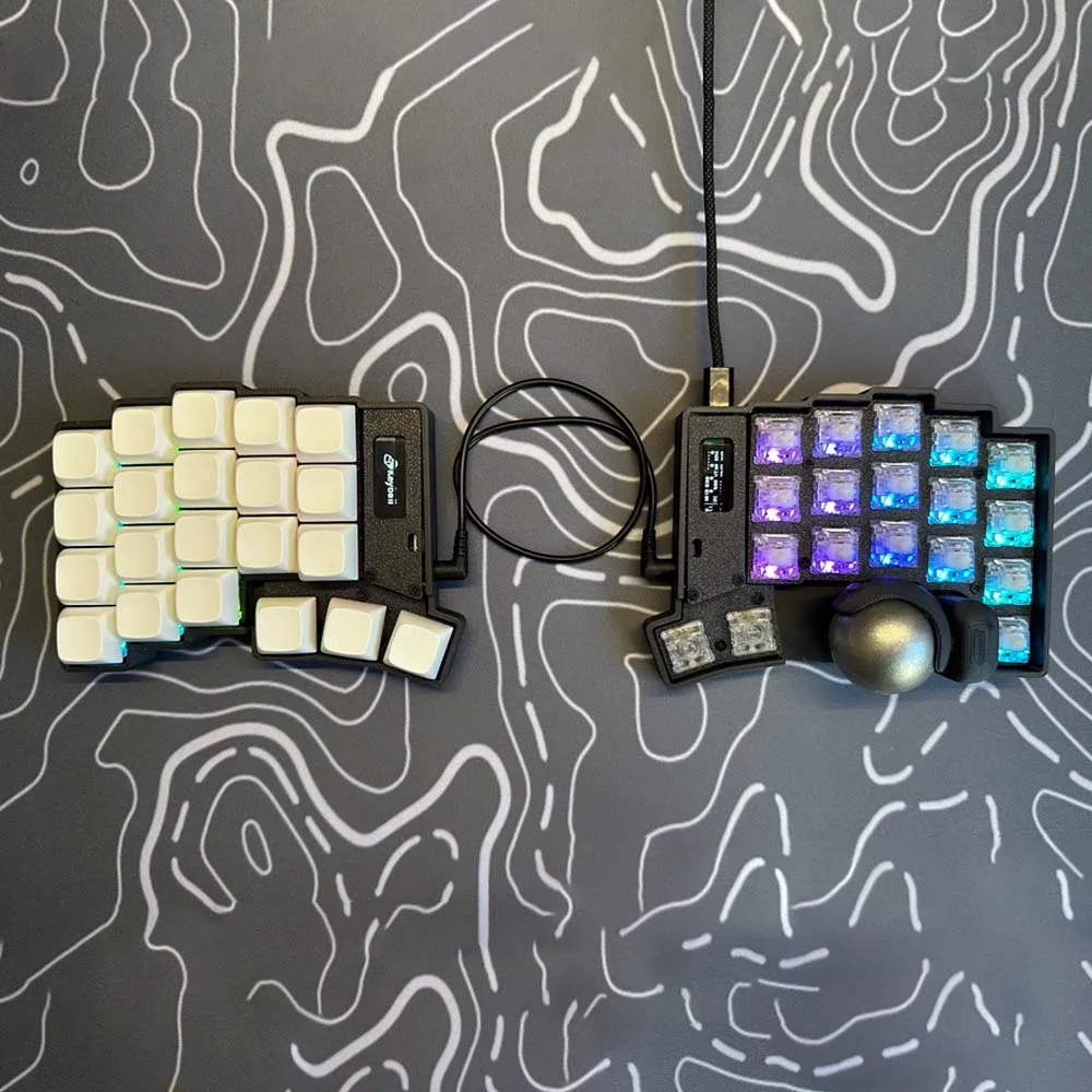 Keyball 39/44/61 Split Keyboard Kit With Screen Trackball RGB Customized Wired Keyball Split Mechanical Keyboards Kit Pc Gamer