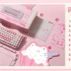YUNZII C75 Pink Wireless Mechanical Keyboard, 75% Creamy Hot Swap RGB Keyboard, Gasket Mount Cute Cake Design for Win/Mac/Gaming