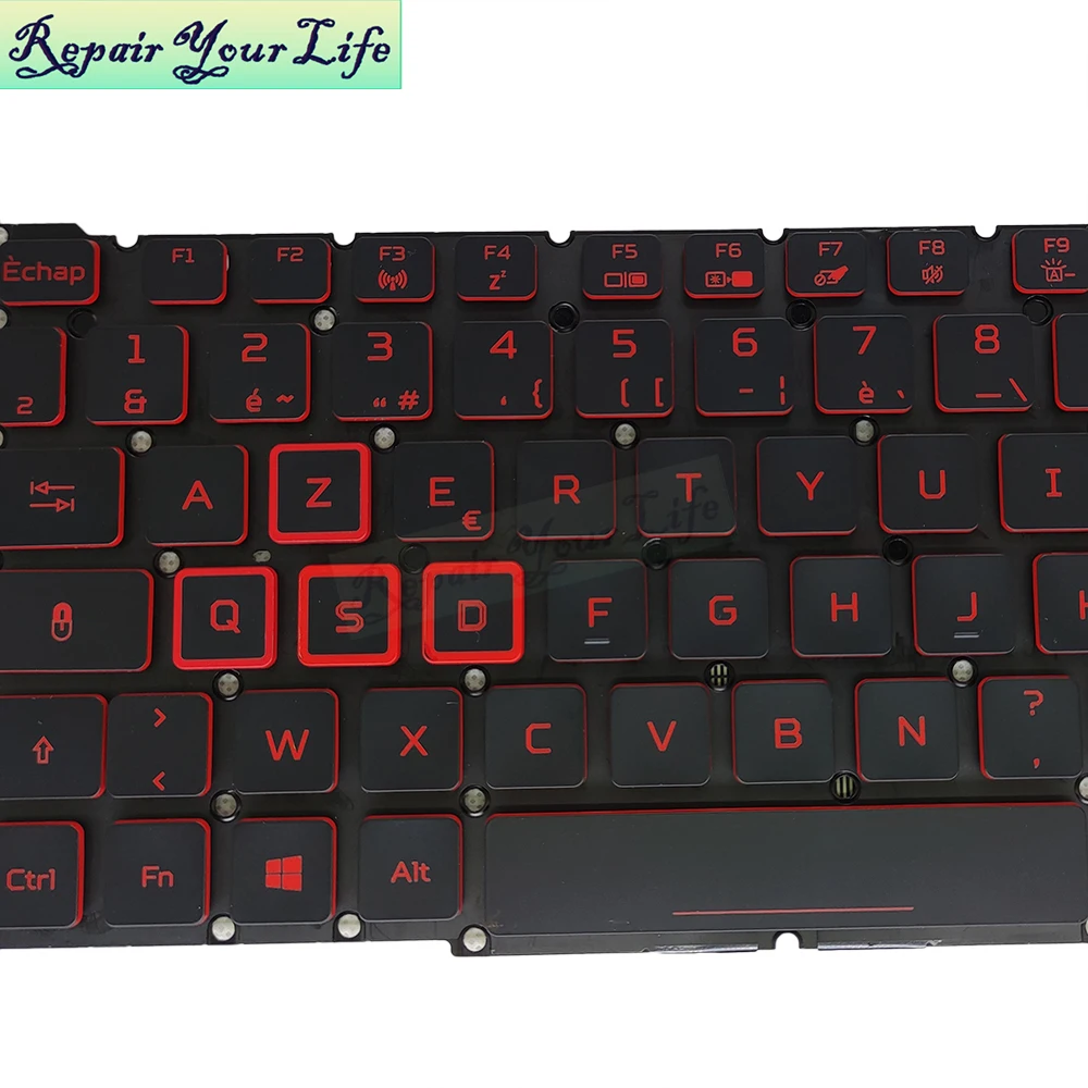 LA French AZERTY Backlit Keyboard For Acer Nitro 5 AN515 54 557H AN517 AN715-51 Latin Spanish keyboards SP ES Red LG5P-N90BRL