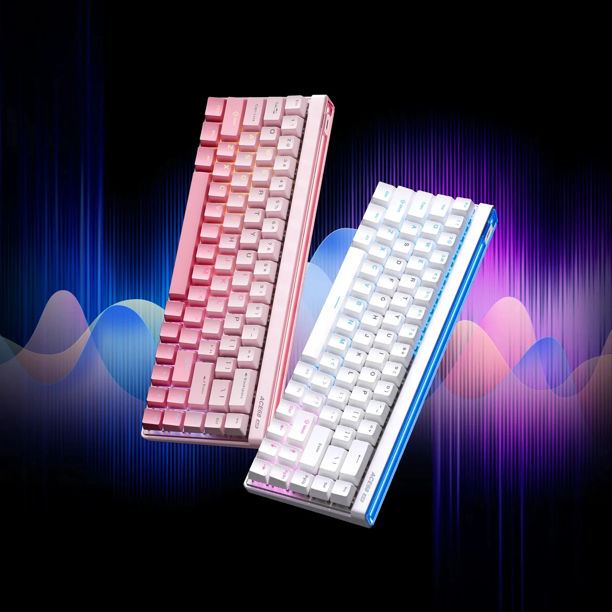 Mchose Ace68 Air Gaming Keyboard Hall Effect 0.001mm Rapid Trigger 8K+256K Polling Rate Dynamic RGB Light Box Magnetic