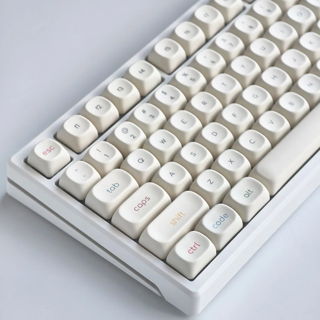 MOA Simple Cute Keycap Set PBT Sublimation Frozen Yogurt Theme Small Font Personalized Keycaps for Mechanical Keyboard 124 Keys