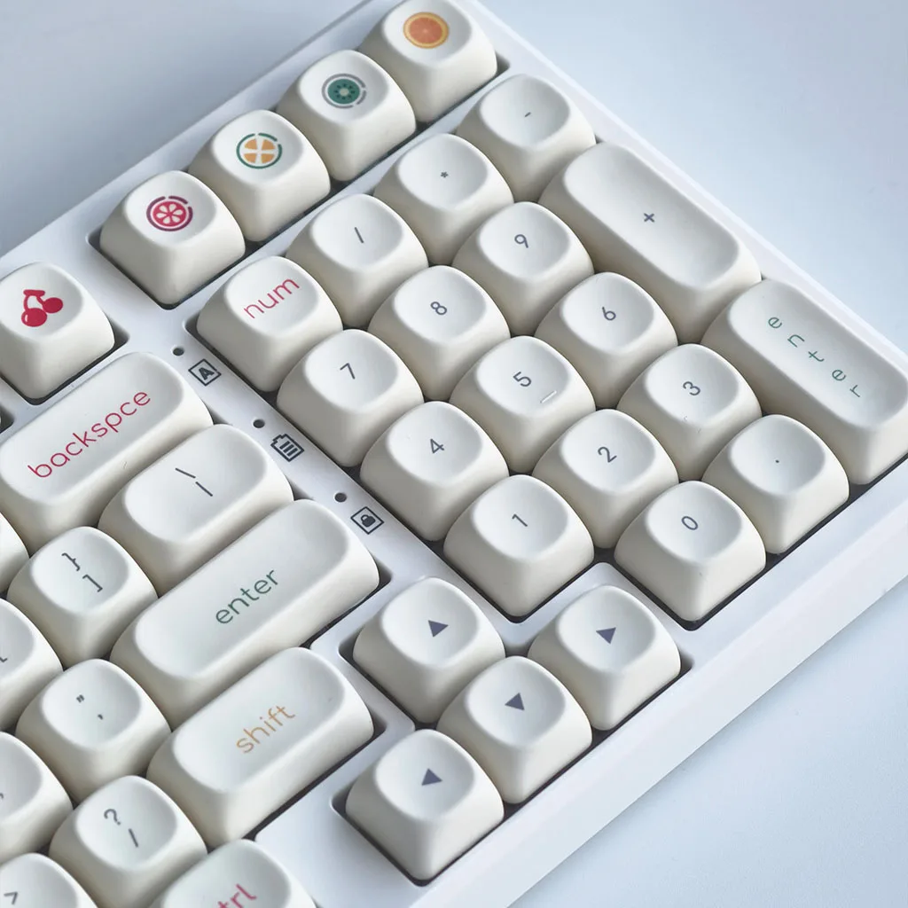 MOA Simple Cute Keycap Set PBT Sublimation Frozen Yogurt Theme Small Font Personalized Keycaps for Mechanical Keyboard 124 Keys