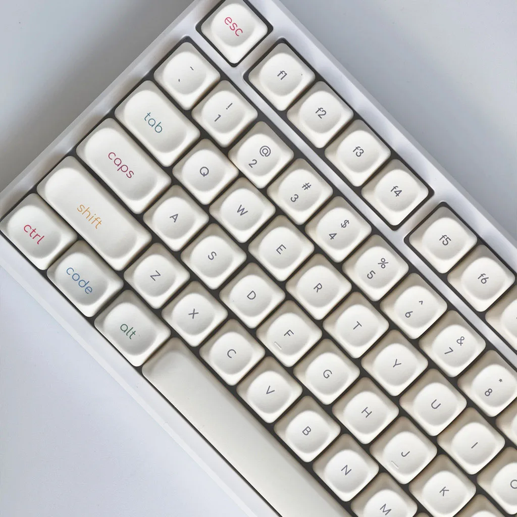 MOA Simple Cute Keycap Set PBT Sublimation Frozen Yogurt Theme Small Font Personalized Keycaps for Mechanical Keyboard 124 Keys