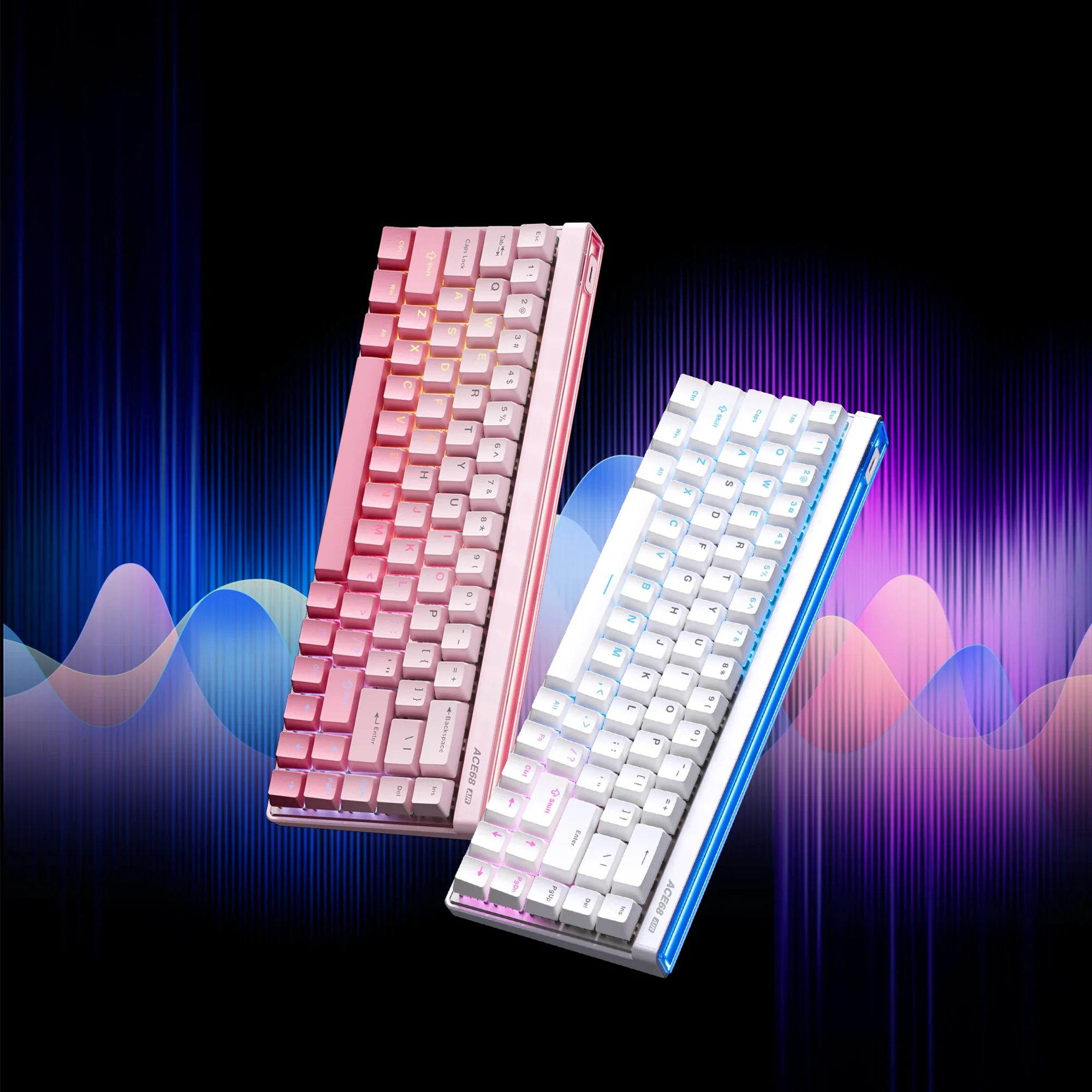 Mchose Ace68 Air Gaming Keyboard Hall Effect 0.001mm Rapid Trigger 8K+256K Polling Rate Dynamic RGB Light Box Magnetic