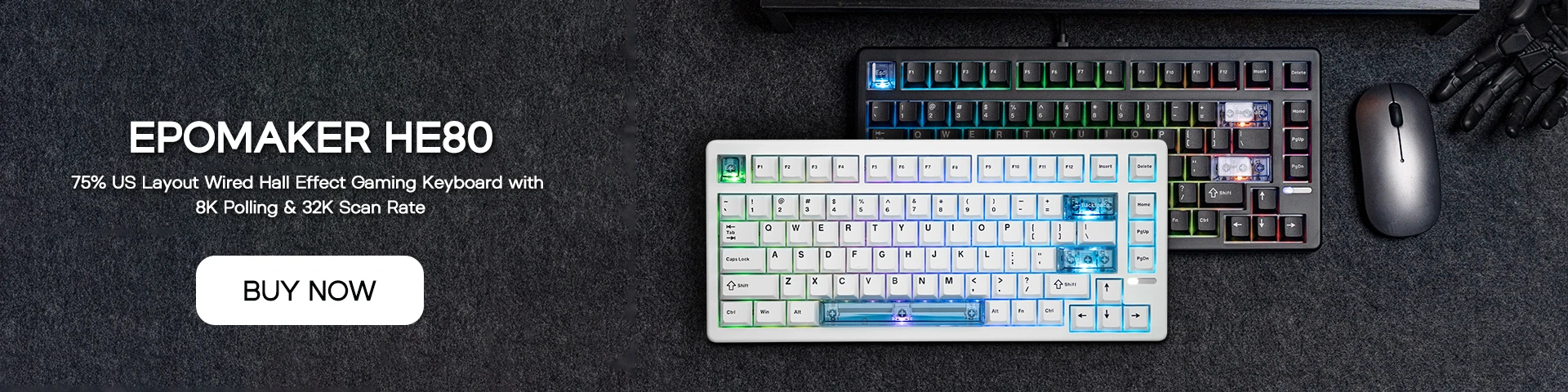 EPOMAKER TH87 JIS Japanese Version TKL Layout Hot-Swap Wired/Bluetooth/2.4GHz Wireless Mechanical Keyboard 10000mAh Battery