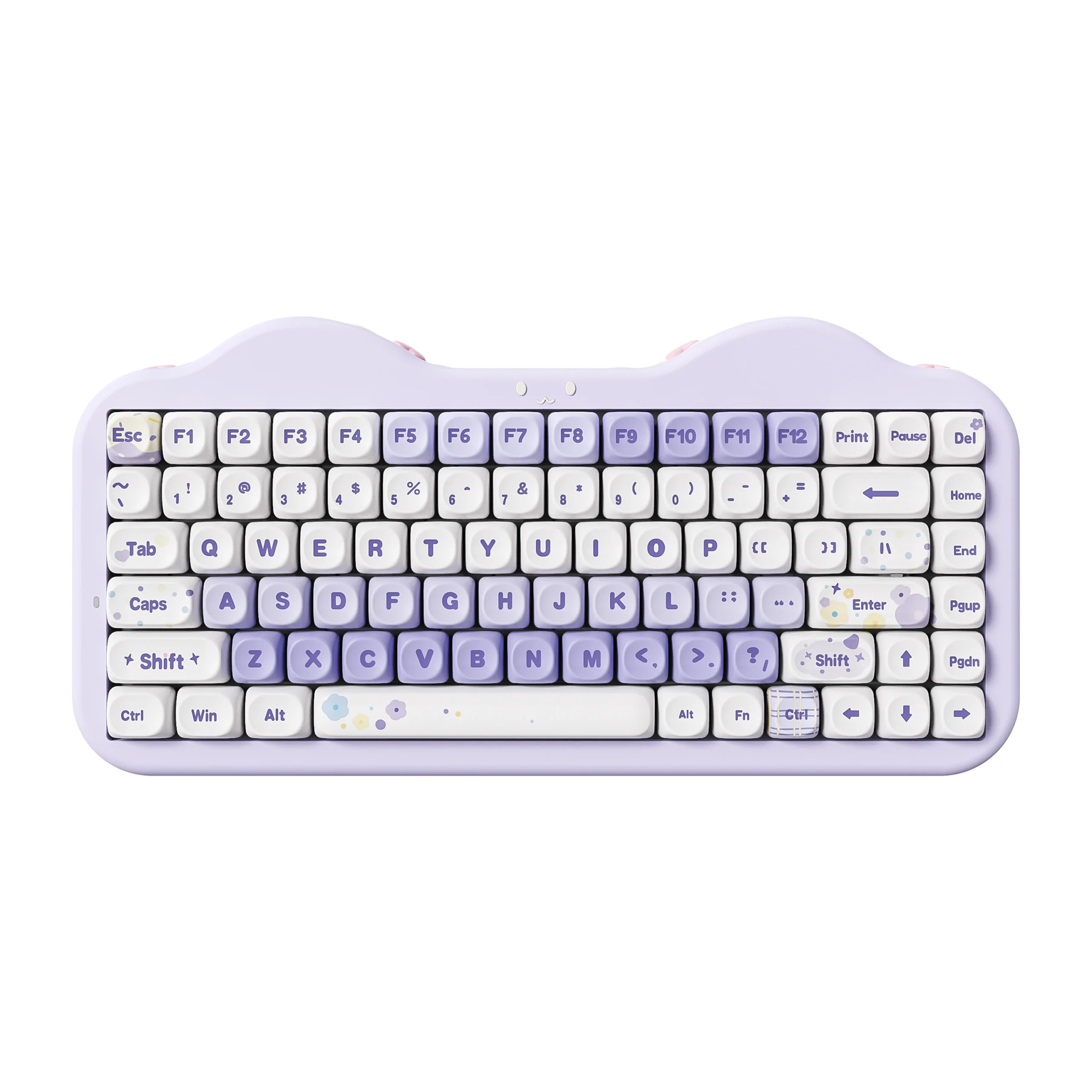 YUNZII C75 Pink Wireless Mechanical Keyboard, 75% Creamy Hot Swap RGB Keyboard, Gasket Mount Cute Cake Design for Win/Mac/Gaming