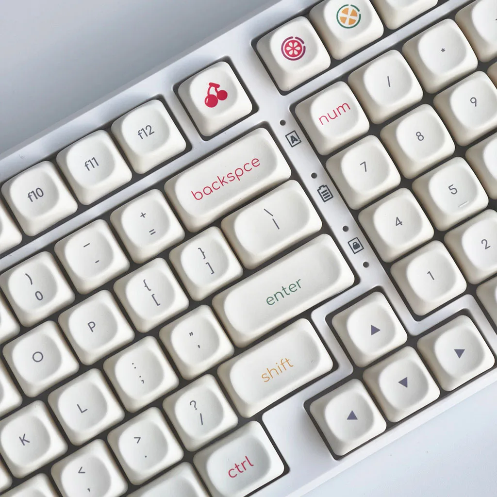 MOA Simple Cute Keycap Set PBT Sublimation Frozen Yogurt Theme Small Font Personalized Keycaps for Mechanical Keyboard 124 Keys