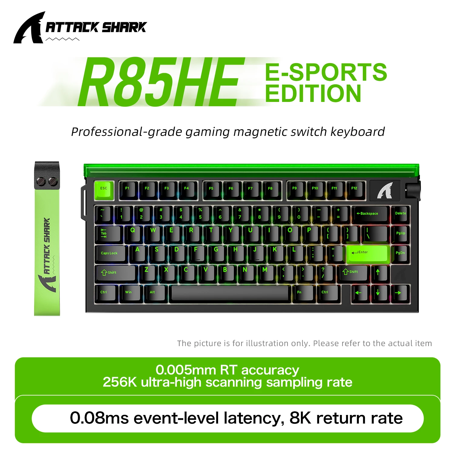 R85 ATTACK SHARK R85HE Magnetic Keyboard Wired 0.005mm RT 8K+ Hz 256K RGB Gaming Keyboard Neon Lightbox for Esports Gaming