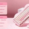 YUNZII C75 Pink Wireless Mechanical Keyboard, 75% Creamy Hot Swap RGB Keyboard, Gasket Mount Cute Cake Design for Win/Mac/Gaming