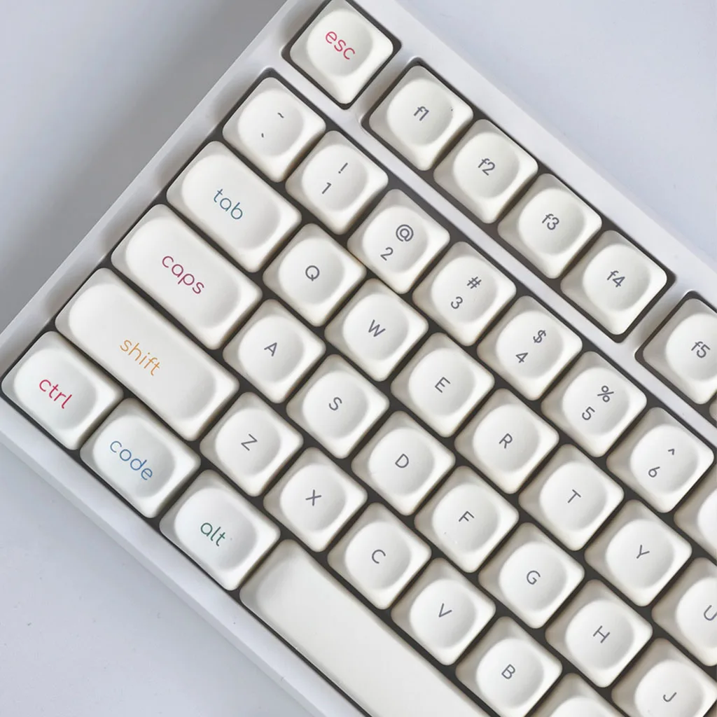 MOA Simple Cute Keycap Set PBT Sublimation Frozen Yogurt Theme Small Font Personalized Keycaps for Mechanical Keyboard 124 Keys