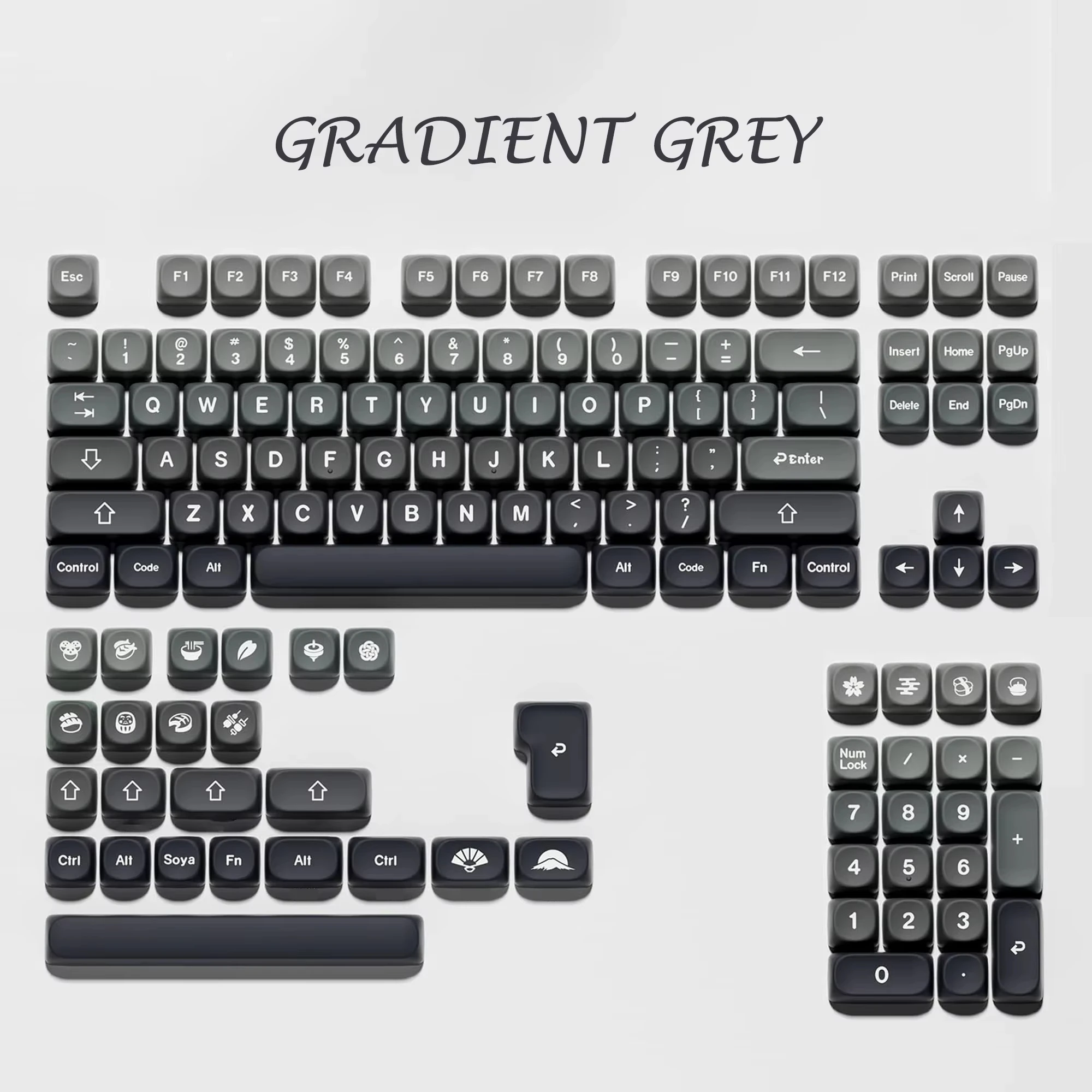 MOA Profile PBT Key caps White Milky Way Five Sided Dye Sublimation Keycaps for Cherry Gateron MX Switches Mechanical Keyboard