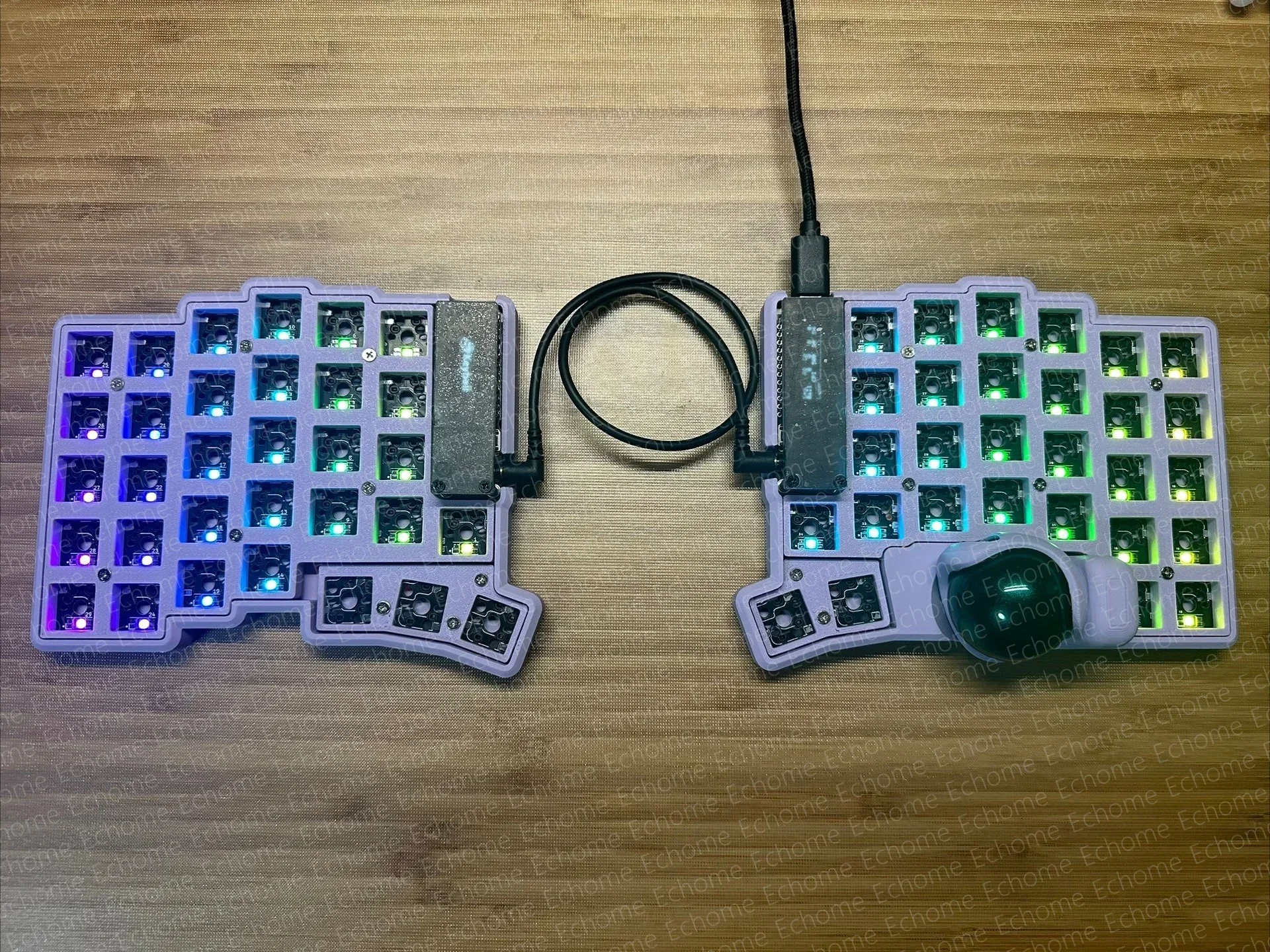 Keyball 39/44/61 Split Keyboard Kit With Screen Trackball RGB Customized Wired Keyball Split Mechanical Keyboards Kit Pc Gamer