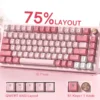 Womier VK75 Wired Mechanical Keyboard 75% Custom Hotswap with Knob RGB Backlit Gasket Mount Gaming Keyboard Double Linear Switch