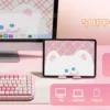 YUNZII C75 Pink Wireless Mechanical Keyboard, 75% Creamy Hot Swap RGB Keyboard, Gasket Mount Cute Cake Design for Win/Mac/Gaming