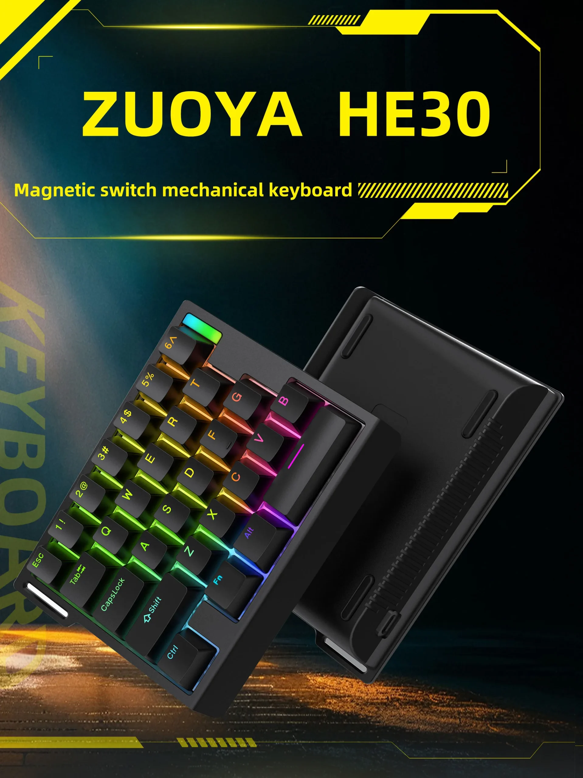 HE30 Mechanical Keyboard One-handed 29 keys Magnetic Switch Smart Speed Quick Trigger E-sports Gamer Gaming Keyboard