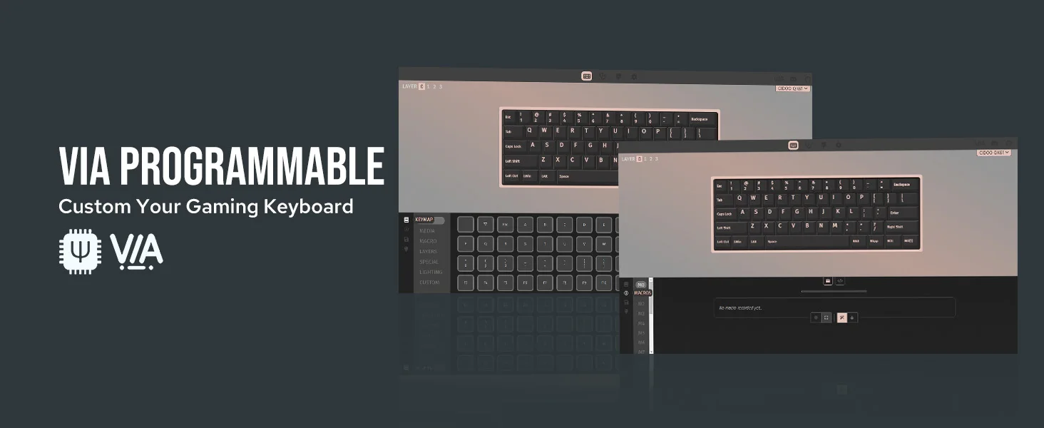 CIDOO QK61 V2 VIA-Programmable 60% Gasket Structure Wired/2.4GHz Wireless/Bluetooth Compact Keyboard with South-Facing LEDs