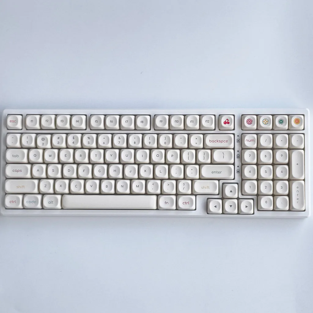 MOA Simple Cute Keycap Set PBT Sublimation Frozen Yogurt Theme Small Font Personalized Keycaps for Mechanical Keyboard 124 Keys