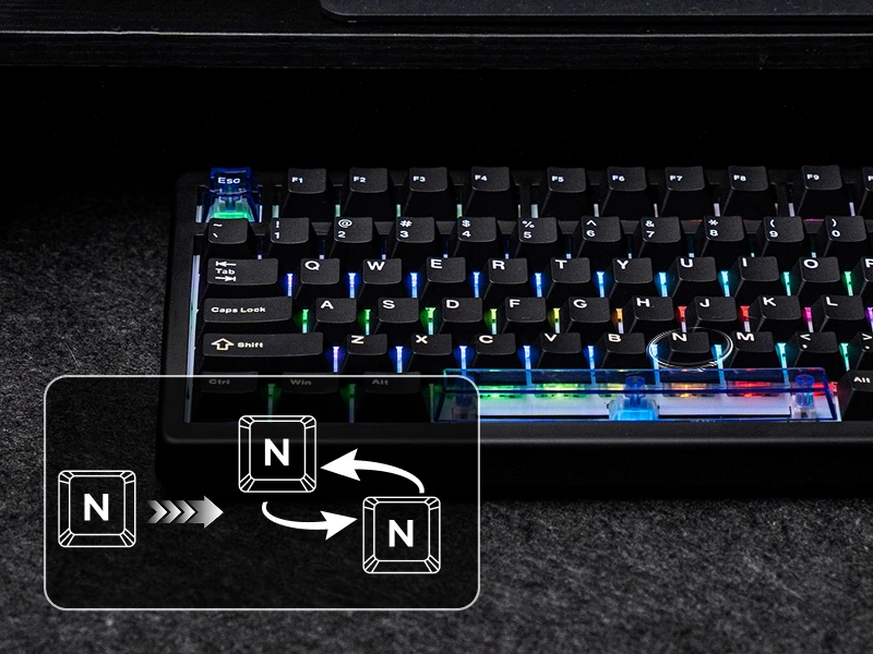 EPOMAKER HE80 75% Compact Layout Gasket Wired Hall Effect Magnetic Mechanical Keyboard DKS SOCD Adjustable Actuation RGB Backlit