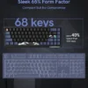 Womier SK68 Black Coral Sea Gaming Mechanical Keyboard QMK Wired Comic 65% Gasket Mount Hot Swap RGB Keyboard for Win/Mac