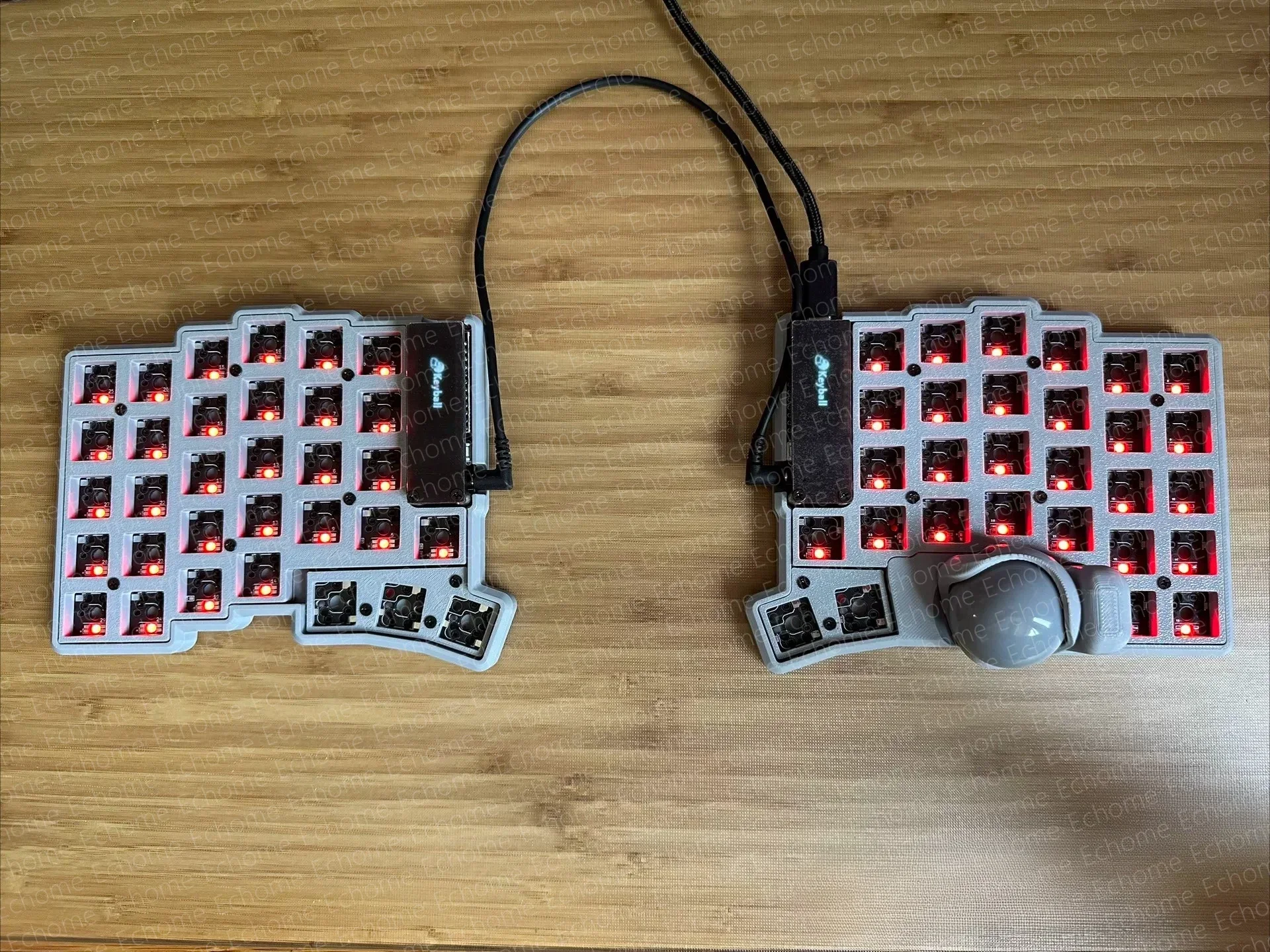 Keyball 39/44/61 Split Keyboard Kit With Screen Trackball RGB Customized Wired Keyball Split Mechanical Keyboards Kit Pc Gamer