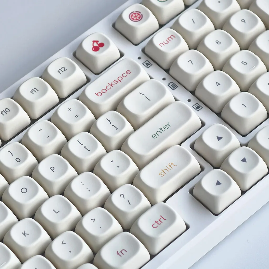 MOA Simple Cute Keycap Set PBT Sublimation Frozen Yogurt Theme Small Font Personalized Keycaps for Mechanical Keyboard 124 Keys