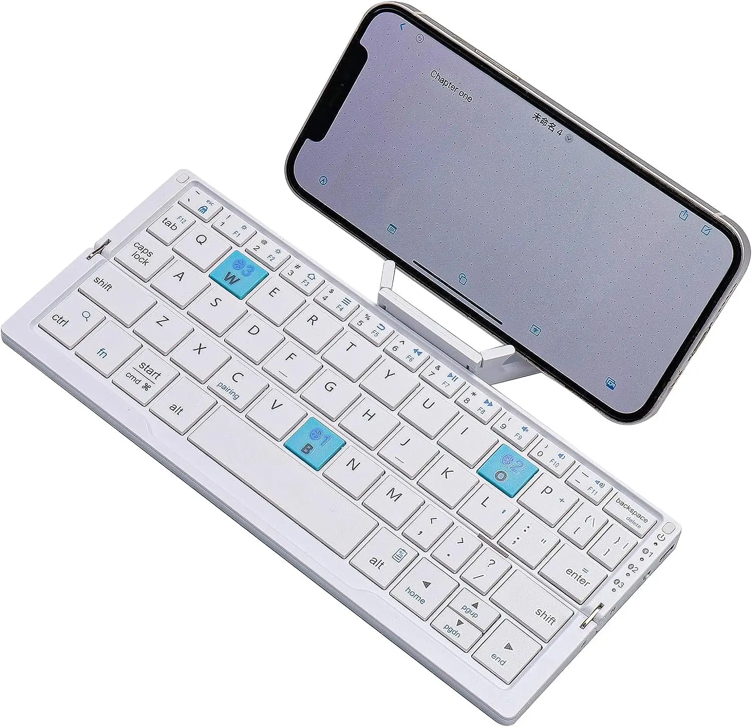 Jomaa Folding Keyboard Bluetooth Rechargeable Bluetooth Keyboard for Laptop iPad Phone Mini Portable Folding Keyboard