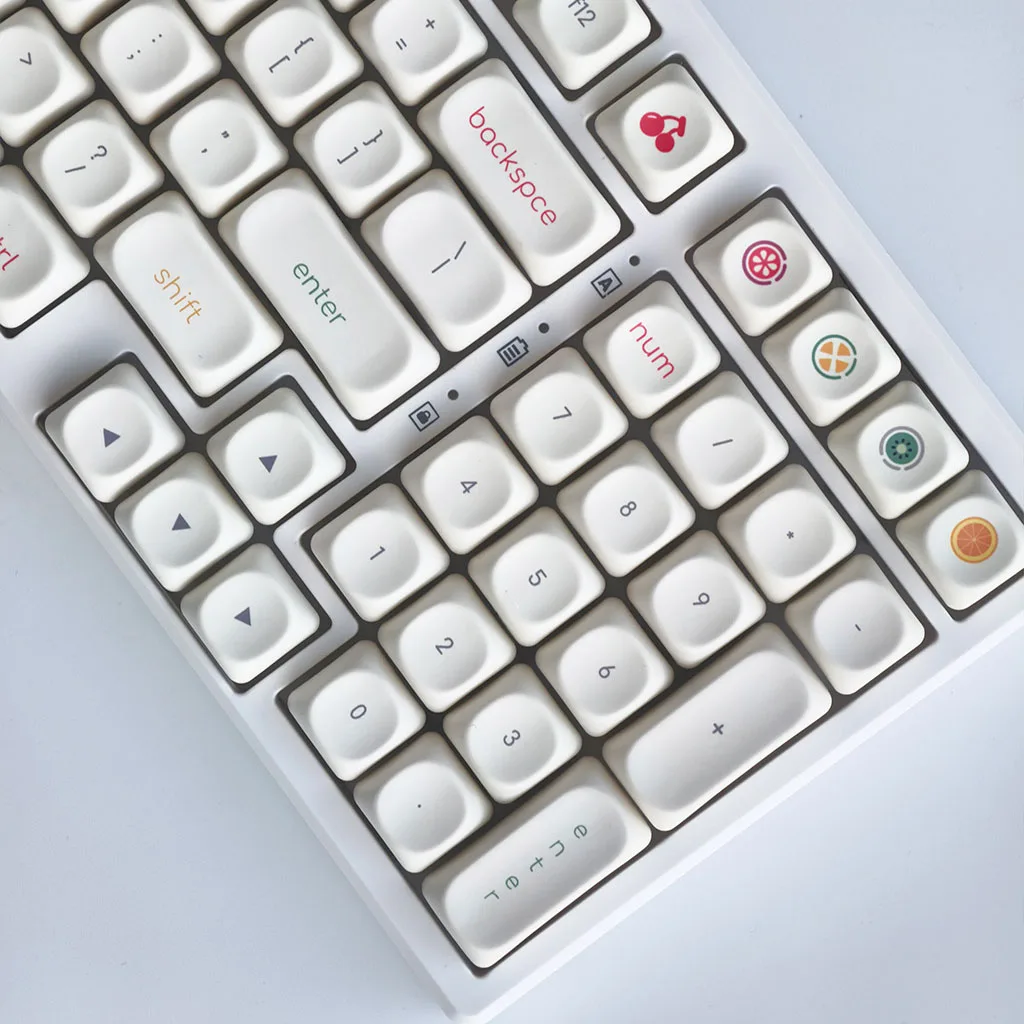 MOA Simple Cute Keycap Set PBT Sublimation Frozen Yogurt Theme Small Font Personalized Keycaps for Mechanical Keyboard 124 Keys