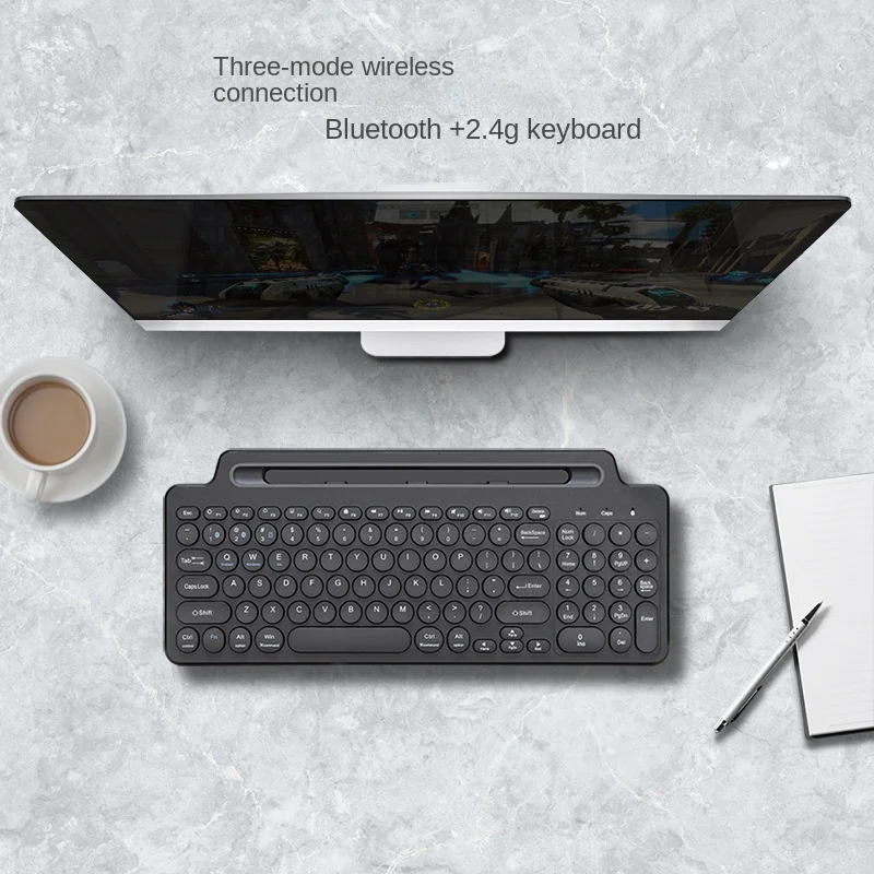 KLW MLD-569 3 In 1 Bluetooth And 2.4G Wireless With Slot  Intelligent Touchpad Keyboard For Tablet Computer Mobilephone